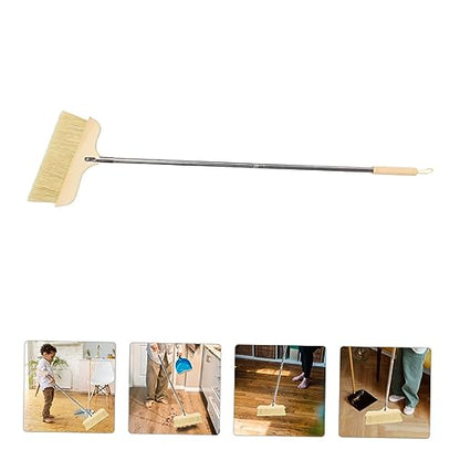 Ciieeo Long Handle Bristle Broom for Home Cleaning Soft Bristles for Pet Hair and Dirt Wood Construction for Kitchen Living and Carpet Maintenance