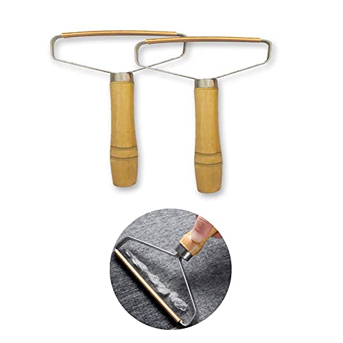 Carpet Pet Hair Remover, Portable Wooden Handle Lint Roller, Carpet Brush | Lint Remover with Double Sided Metal Scraper, Carpet Rake, Hair Scraper For Carpet, Suits Indoor Carpet, Car Carpet,2 Pcs - color: 2 Pcs