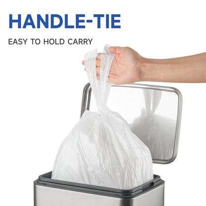Small Trash Bags with Handles - Ocean Plastic Upcycling - Plastic Garbage Bags, Can Bin & Waste Basket Liner for Kitchen, Bathroom, Office and Pets,2.6 Gallon 200 Count White - color: 2.6Gal White, size: 1 DISPENSER BOX