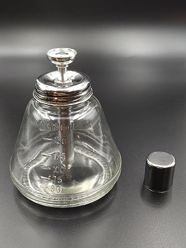1 Pc 180 ml/6 Oz Empty Glass Dispenser Bottle for Nail Polish Reusable Thick Press Container Pump Push Down Dispenser, with Metal Core and Dust Cover
