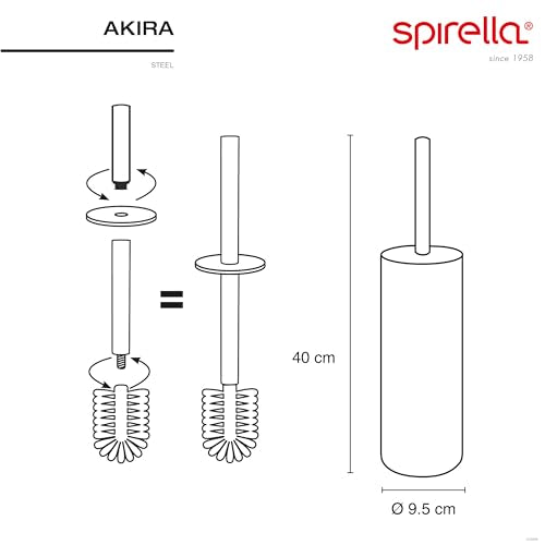 Spirella Akira Toilet Brush with Holder Stainless Steel Lavender Matt - color: Purple.
