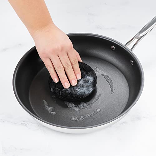 HIC Kitchen Sudz-Power Scratch-Free Scrubber Sponges, Long Lasting Polyurethane, BPA Free, Round, Set of 2 - style: Round, Set/2