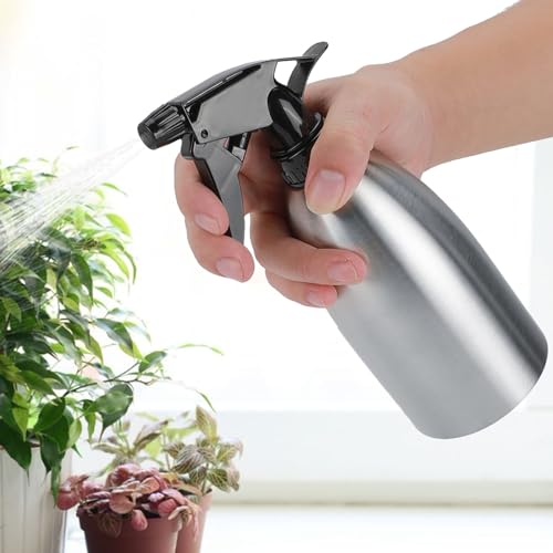 500mL Stainless Steel Gardening Kitchen Watering Spraying Bottle Adjustable Nozzle Can for Outdoor Cooking Dishwashing Plant Care Durable Ergonomic Design