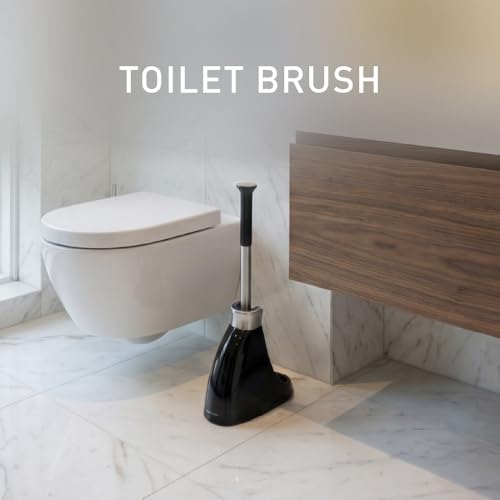 simplehuman Toilet Brush with Caddy Stainless Steel, Black - color: Black, size: Toilet Brush Only, style: Toilet Brush