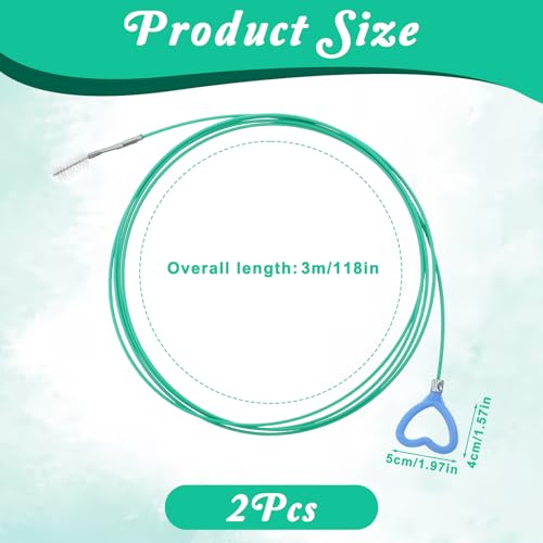 2 Pack 118 Inch Drain Hair Drain Clog Remover, Extra Long Flexible Sink Snake Drain Hair Removal Tool, Anti-Break Metal with Nylon Coating Plumbing Snake for Shower, Kitchen, Bathroom, Toilet