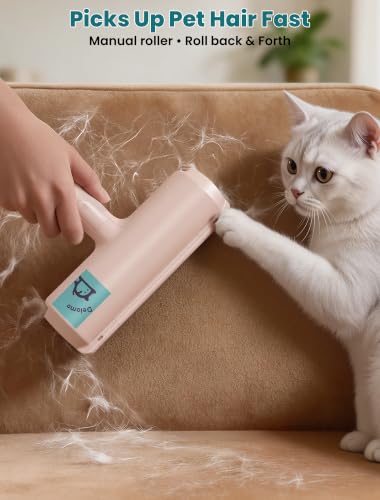 DELOMO Pet Hair Removal Tool, Pet Hair Remover - Lint Roller for Pet Hair - Cat and Dog Hair Remover for Couch, Furniture, Carpet, Car Seat, Reusable Lint Roller with Fur Bin, Pet Owner Essential - color: D: Pink（gift Choice）