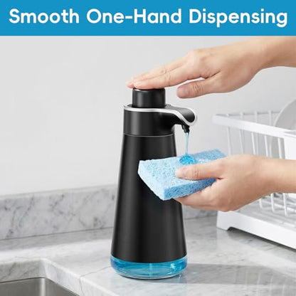 BYUNER Soap Dispenser for Bathroom & Kitchen, 15 fl oz Refillable Soap Dispenser, Brushed Black Metal Look Countertop Soap Dispenser, Rust-Free Hand Soap & Dish Soap Dispenser - color: Black, size: Liquid