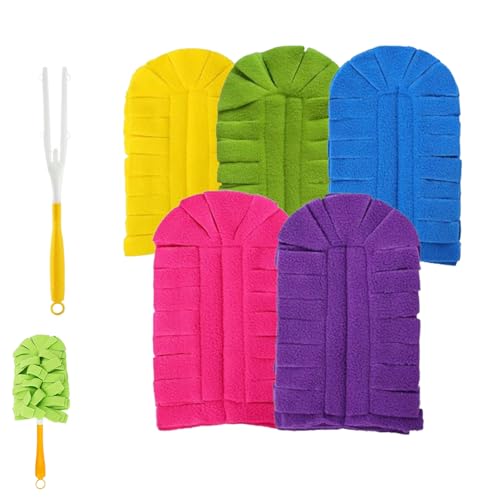 Reusable Chenille Microfiber Dust Duster, 360° Electrostatic Duster Refills — the Sustainable Choice for a Dust-Free Home, Microfiber Dusters Refills, with Dusters Handles - color: Yellow