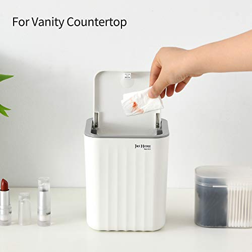 SUBEKYU 0.6 Gal Mini Desktop Trash Can with Lid, Small Square Countertop Garbage Bin, Plastic Tiny Tabletop Wastebasket for Office/Kitchen/Coffee Table, White - color: White 0.6 Gal with Lid