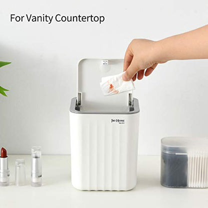 SUBEKYU 0.6 Gal Mini Desktop Trash Can with Lid, Small Square Countertop Garbage Bin, Plastic Tiny Tabletop Wastebasket for Office/Kitchen/Coffee Table, White - color: White 0.6 Gal with Lid