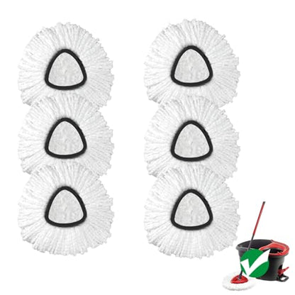 Mop Replace Head, 6 Pack Spin Mop Replacement Head Easywring 1-Tank System, Easy Cleaning, Microfiber, Machine Washable - size: 1-TANK Mop Head (6pcs)