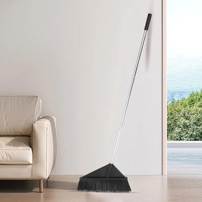 ABOOFAN Heavy Duty Outdoor Push Broom with Long Handle, Stiff Bristle Scrub Broom for Patio, Garage, Garden Sweeping, Sturdy Concrete Sweeper for Home and Commercial Use