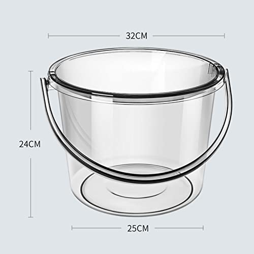 Milageto Clear Water Bucket with Lid and Handle, PETG Portable Pail for Household Cleaning, Car Washing, Camping, and Gardening
