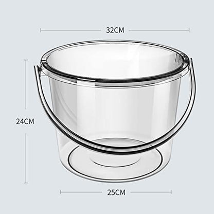 Milageto Clear Water Bucket with Lid and Handle, PETG Portable Pail for Household Cleaning, Car Washing, Camping, and Gardening