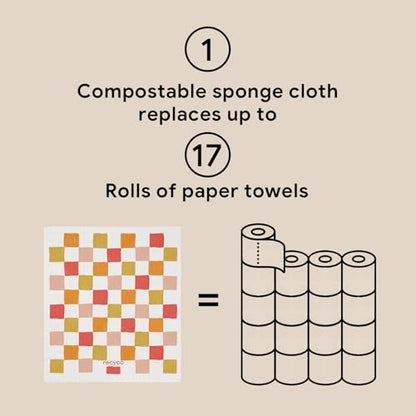 RECYCO Swedish Dishcloths for Kitchen | 6 Pack Desert Sunset Washable Dish Rags | Cellulose Reusable Cleaning Paper Towels | Absorbent Counter Dish Cloth Sponge Kitchen Wipes, 8" L x 7" W - color: Desert Sunset - 6 Pack