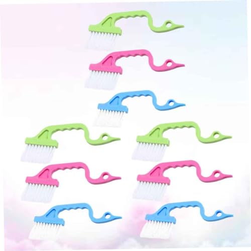 9pcs Swan Shape Window Groove Brush Handheld Cleaning Tool for Window Track Screen and Groove