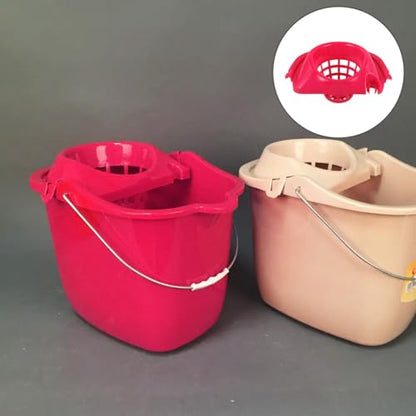 Ipetboom Mop Bucket Basket, 1pc Plastic Wringer Replacement Drain Basket for Mopping Cleaning Squeezing Drying Tool with Draining Holes Bucket Accessory, Red, 11.4x8.1x5.5in