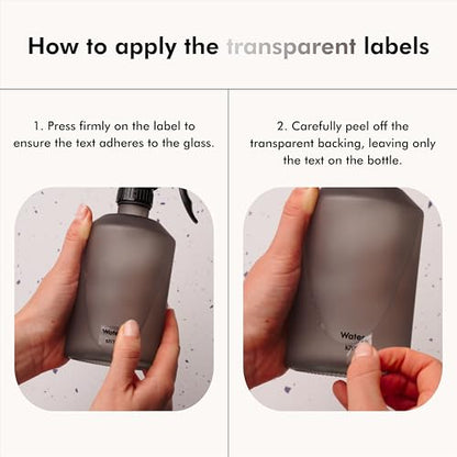 KIVY Glass Soap Dispenser Set [INCL. Waterproof Labels] - Glass Soap Dispenser with Pump - Hand Soap and Dish Soap Set - for Kitchen, Shower & Bathroom - Refillable (Matte White) - color: Matte White