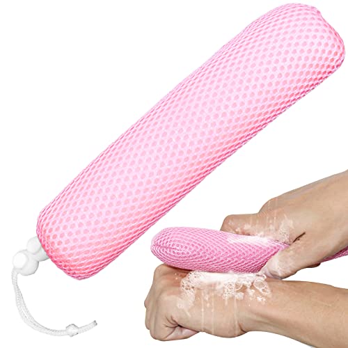 Bath Brush Head with Sponge,Back Scrubber Bath Mesh Bath Body Brush Head for Elderly Aid Bathing and Shower (Pink Head) - size: Pink (Head Only)