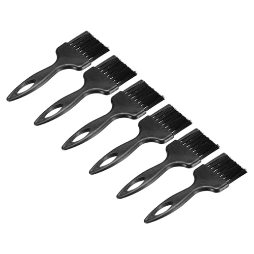 HARFINGTON 6pcs Antistatic Brush 40x53mm Portable PP Handle Nylon Anti Static Cleaning ESD Brushes for Electronics Computer Keyboard, Black