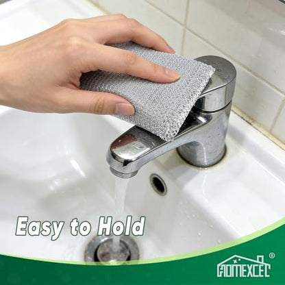 HOMEXCEL All-Purpose Sponge Pads 12PK, Non-Scratch Dish Sponges Safe for Non-Stick Cookware, Pots & Pans, Ideal Cleaning Dish Scrubber Pads for Kitchen, Bathroom and Household - color: Silver