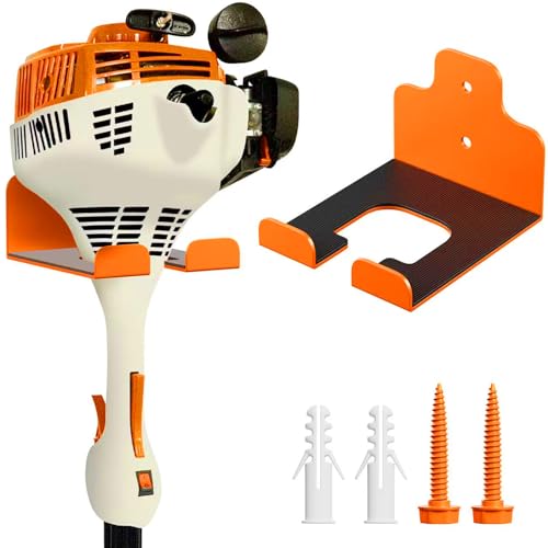 JNIHEEP Garage Organizer Trimmer Rack, Garden Power Tool Hanger Weed Whackers Holder Wall Mounted for Grass Trimmer, Hedge Trimmer, Garage Trimmer, Garden Tools,1 Pack(Orange) - color: Orange 1 Pack
