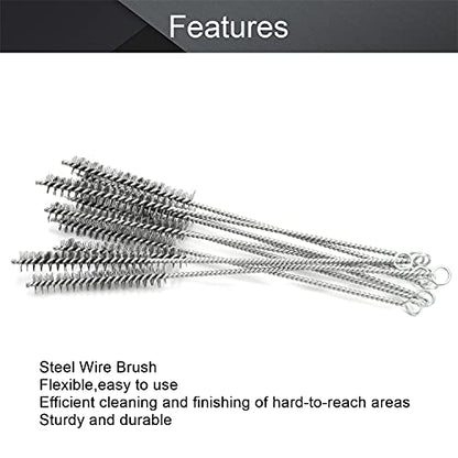 Utoolmart Steel Wire Cleaning Brush, Spiral Power Tube Cleaning Tool, Bottle Brush, 0.6-inch Diameter 12-inch Length, 10pcs - color: 10pcs, size: 1.5cm
