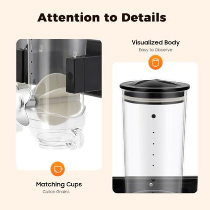 Wall-mounted Food Dispenser, 3L 2 Buckets Coffee Bean Candy Rice Dispenser, Dry Food Dispenser Cereal Dispenser Grain Storage Dispenser for Home, Kitchen, Countertop, Cutlery Rack (Black) - color: Black