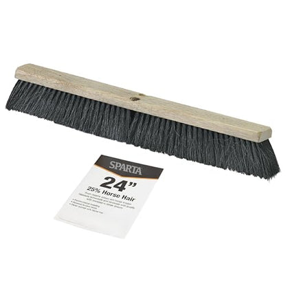 SPARTA Flo-Pac Horsehair-Blend Blend Sweep, Floor Sweep for Cleaning, 24 Inches, Black - style: Modern