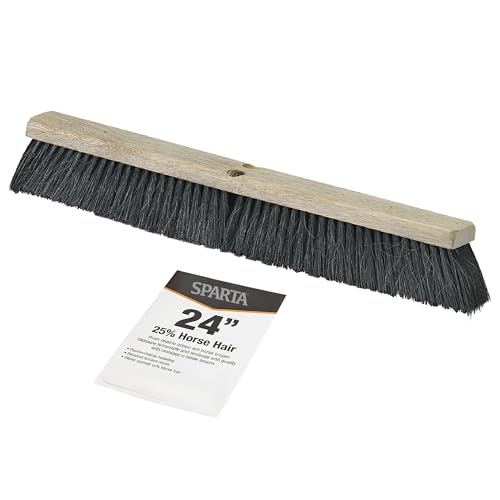 SPARTA Flo-Pac Horsehair-Blend Blend Sweep, Floor Sweep for Cleaning, 24 Inches, Black - style: Modern