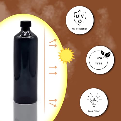 OFFIDIX Glass Spray Bottles for Cleaning,16 OZ 2 Pack Continuous Empty Water Mister Spray Bottles for Hair,Plants Mister,Adjustable Nozzle,Black - color: Black