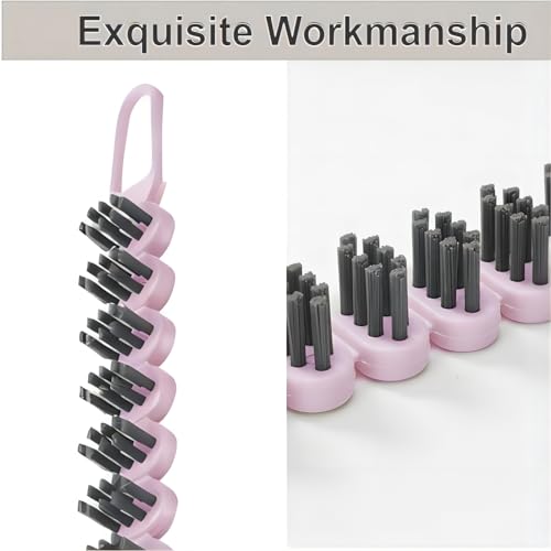Crevice Cleaning Brush Hard Bristle Grout Brush Scrub Brush Toilet Brush Cleaning Tools Cleaning Supplies for Household Use Bathroom Kitchen 3 Pcs (Black&Pink) - color: Black&pink