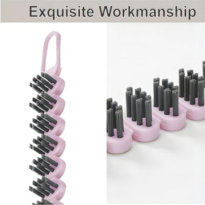 Crevice Cleaning Brush Hard Bristle Grout Brush Scrub Brush Toilet Brush Cleaning Tools Cleaning Supplies for Household Use Bathroom Kitchen 3 Pcs (Black&Pink) - color: Black&pink