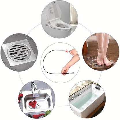 Drain Snake, Drain Clog Remover - Gutter Cleaning Tools Drain Cleaner for Toilet Sewer Shower Kitchen Bathroom Tub Clogged Drains Opener Cleaning Tool, Flexible Grabber Claw Pick Up Reacher (63 inch) - size: 63 inch