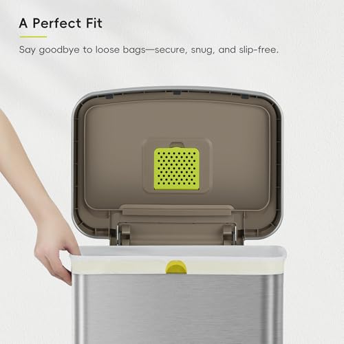 EKO 21 Gallon / 50-90 Liter, 60 Count Drawstring Trash Bags, Extra-Strong Garbage Bags, Lemon Zest Scent with Continuous Odor Control, Easy-Dispense Roll for Kitchen and Household Use, Code G, White - size: 60 Count (Pack of 1), style: 21 Gallon Bags/Code