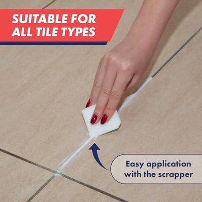 ZippySolve Tile Grout, Repair Kit, Restore & Renew Tile Joints Line, Fast Drying Grout Paint Squeeze Tube for Bathroom Shower Kitchen Floor, Waterproof (8.8 oz, White) - style: White