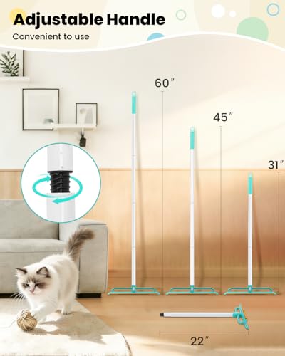 Carpet Rake for Pet Hair Removal | 5-in-1 Dual-Sided, Rubber & Metal Scraper Tool, 60" Adjustable Handle, For Dog and Cat Fur