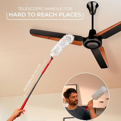 O-Cedar Flex & Catch Heavy Duty Dusting Kit with 3 Disposable Duster Refills | New & Improved Model | Extendable 3 Ft Handle with Stay-On Duster Hook | Traps 3X More Dust Than Feather Dusters - style: Dusting Kit + 3 Refills