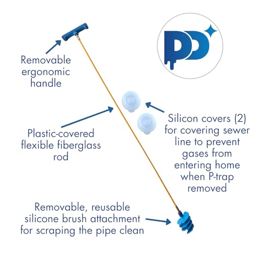 Drain Cleaining Tool for Sinks - Sink Drain Cleaner Helps Clear Clogs, Hair, Buildup, Sludge, Gunk - Better, Safer, Cleaner Unclogger than Chemicals, Liquids, Bladders, Barbed Tools, and Snakes