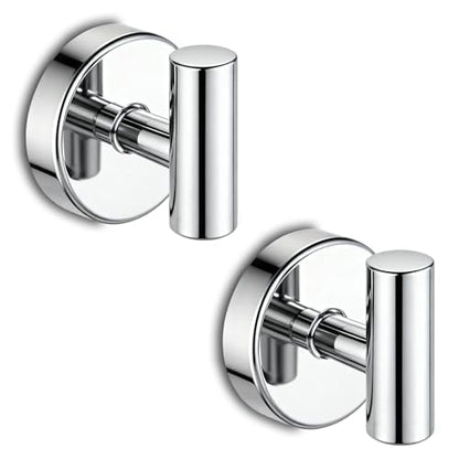 Suction Cup Hooks, Removable Shower Hooks, Chrome, 2-Pack | No Wall Damage | Strong Hold on Tile, Glass & Mirrors | Kitchen & Bathroom Use | Perfect for Towels, Loofahs, Robes & Coats - style: Chrome
