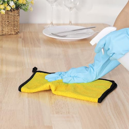 uxcell Car Cleaning Cloths, 8 Pack Soft Premium Microfiber Towels with Hang Loop for Household Cleaning, Reusable Car Cleaning Wipes Lint Free Streak Free Cloths 12" x 12" Yellow - color: Yellow, size: 12" x 12"
