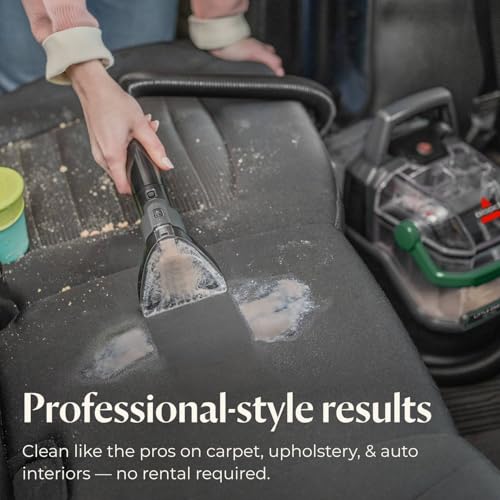 BISSELL Little Green Pet Pro Portable Carpet and Upholstery Deep Cleaner, Car/Auto Detailer with Self-Cleaning Tough Stain, Pet Hair Removal, Crevice Tool (3909) - style: Little Green Pro