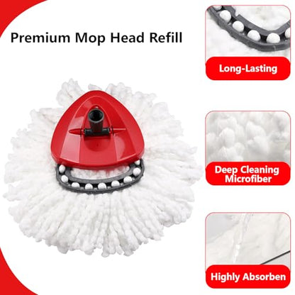 8 Pack Mop Replacement Heads Compatible with O Cedar Triangle Swivel Mops, Spin Mop Microfiber Refills, Deep Cleaning Easy to Replace - size: 8pcs