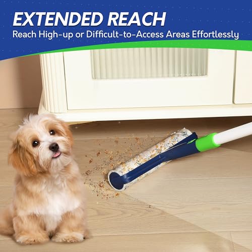 BOOMJOY Large Lint Rollers for Floor, 9.8 Inch Extra-Wide Lint Roller with 360 Sheets Total, Cat & Dog Pet Hair Remover for Home Floor Cleaning, Carpets, Cars, Clothing, Sofa