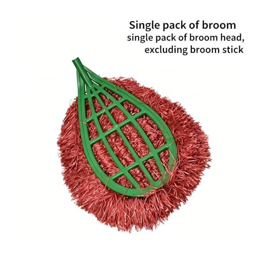 Heavy-Duty Outdoor Broom Head with Dense Plastic Filaments, Large Wide-Head Sweeper for Leaves, Dust, and Debris, Broom Head (19.6 * 27.5in)