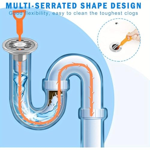 3Pack 25 Inch Drain Snake Set, Hair Clog Remover for Sink, Toilet & Sewer,Professional Drain Opener with Anti-Slip Grip, Bathroom & Kitchen Plumbing Tool - size: 3Pcs