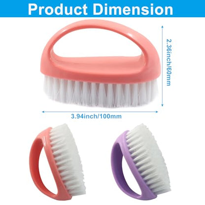 BokWin 2-Pack Heavy-Duty Scrubbing Brushes for Cleaning with Stiff Nylon Bristles, Scrubber Cleaner Brush for Tile, Bathtub, Sink & Kitchen Surfaces, Comfort Grip Handle (Purple and Pink) - color: Purple and Pink)