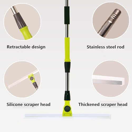 Air Broom as Seen on Tv, with 51 Long Handle Silicon Broom, Rubber Brooms for Floor Cleaning Cleans Glass,Fine Dust,Hair,Liquids,Large:50×130cm - size: Large:50×130cm