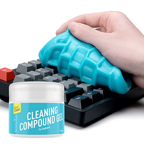 CLICK CLEAN Keyboard Cleaning Gel, 7oz Universal Cleaning Gel for Keyboards Electronics Dust Cleaner for Car, Laptop, Air Vents - color: Blue