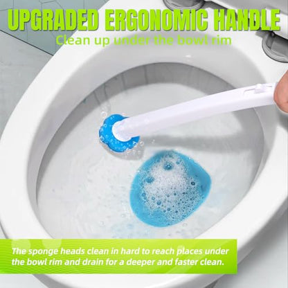Disposable Toilet Brush, Extended Handle with 48 Cleaner Refills, Toilet Brush for Toilet Bowl Cleaners, Bathroom Cleaning - size: 1 Brush+48 Refills